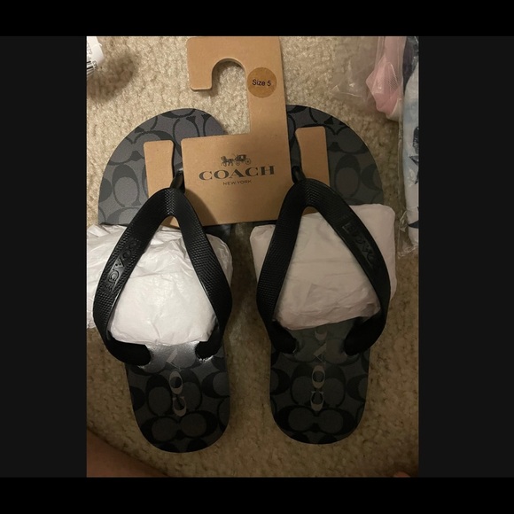 NWT BLACK WOMENS Coach sandals SIZE 5 - Picture 3 of 4